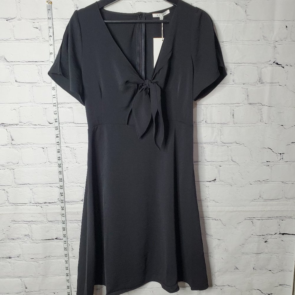 RETHM Short Sleeve Tie Front Fit & Flare Dress